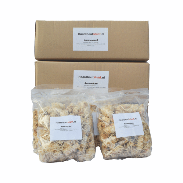 Haardhoutstunt Aanmaakwol 1KG