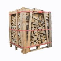 Essenhout haardhout ovengedroogd 1m³ gestapeld op pallet