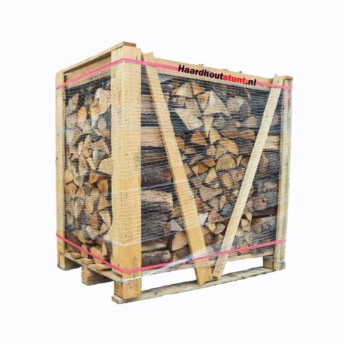 Mix (Berken & Elzen) haardhout ovengedroogd 1m³ gestapeld op pallet