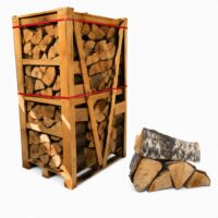 grote pallet berkenhout Berken haardhout ovengedroogd 1,8m³ gestapeld op pallet (hele pallet)